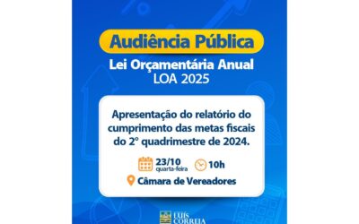 Prefeitura de Luís Correia convoca Audiência Pública sobre a LOA 2025